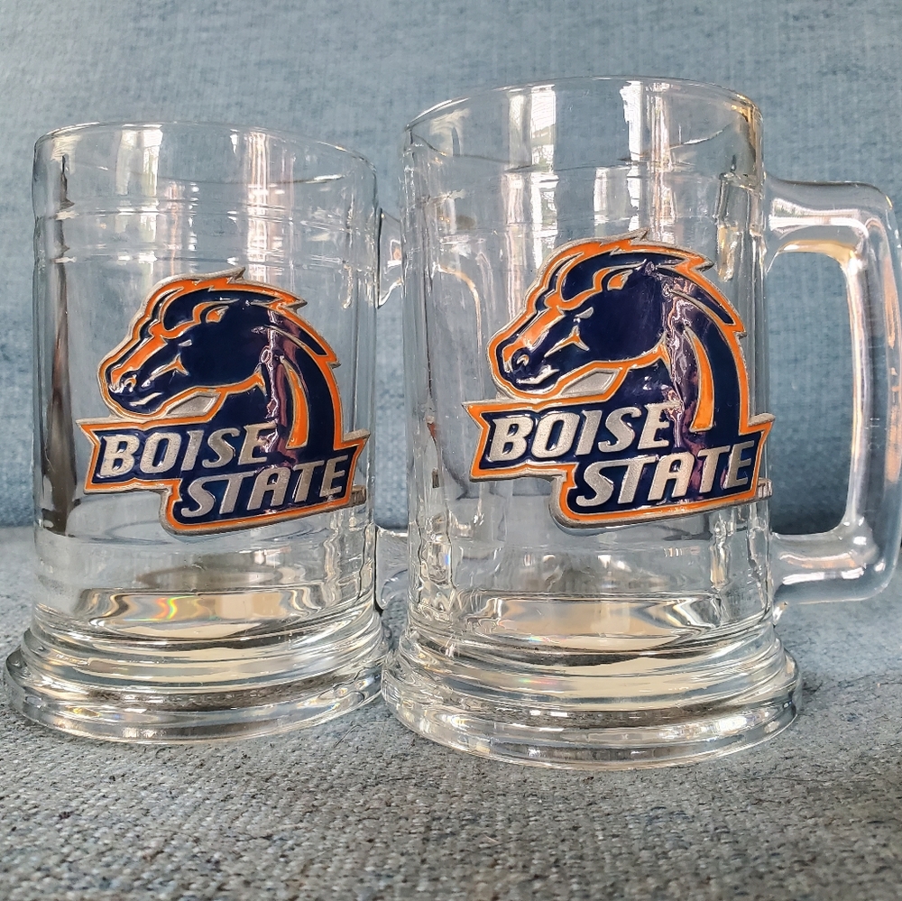 Boise State Glass Beer Mugs Set of 2